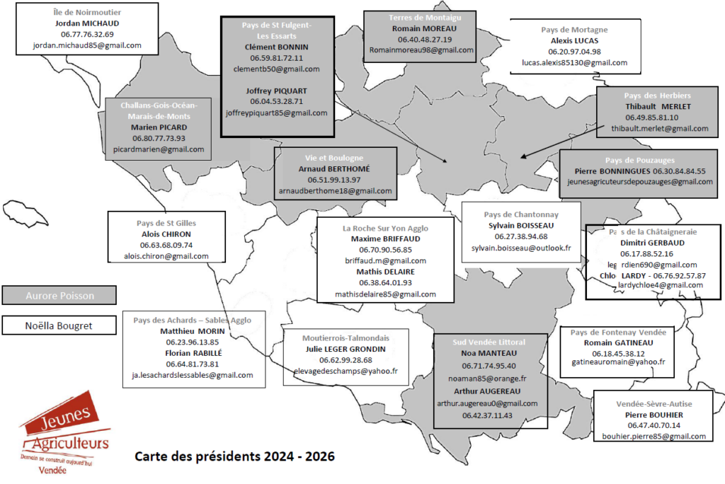 carte des présidents CCJA de Vendée